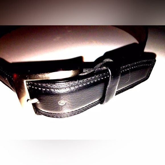 Designer Leather Belt Nickel Stitched, 38 - Picture 2 of 4